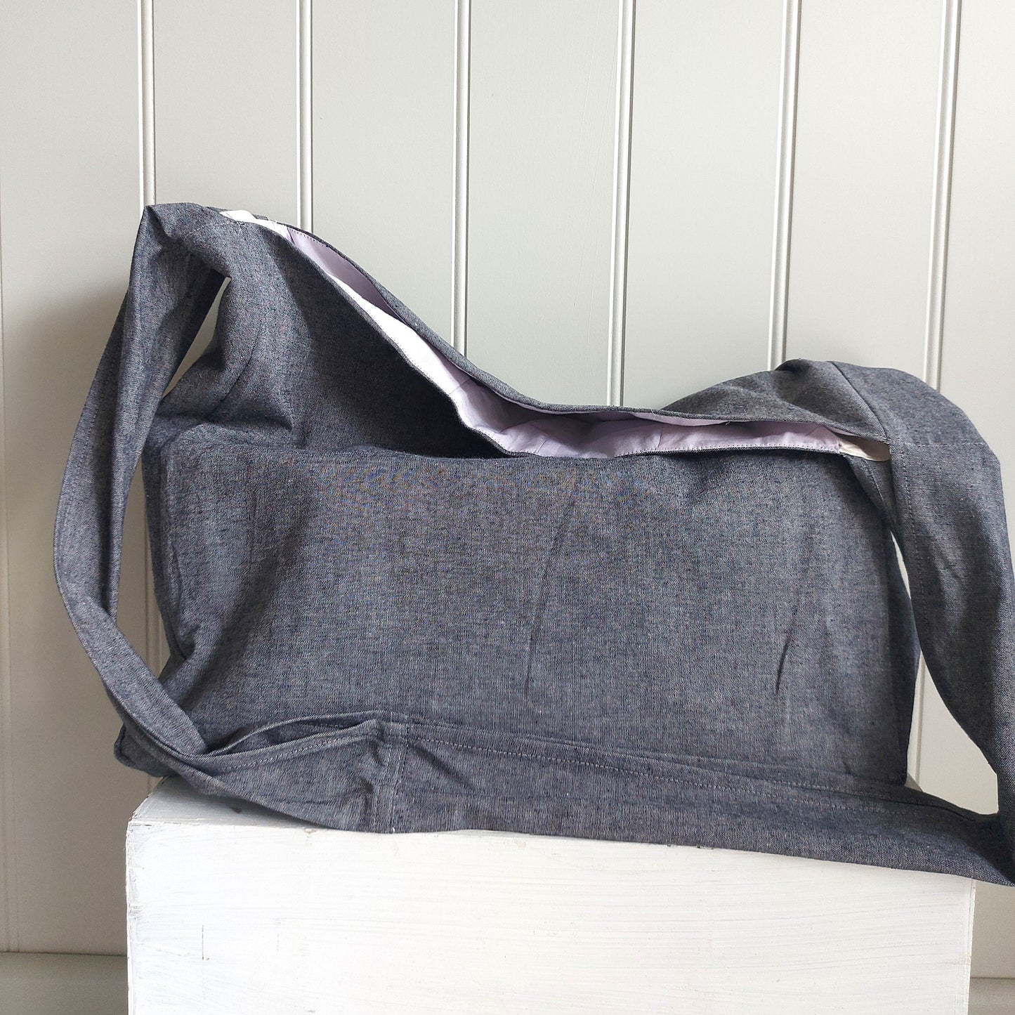 Messenger - Cotton chambray crossbody bag