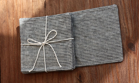 Set of 6 linen/cotton coasters