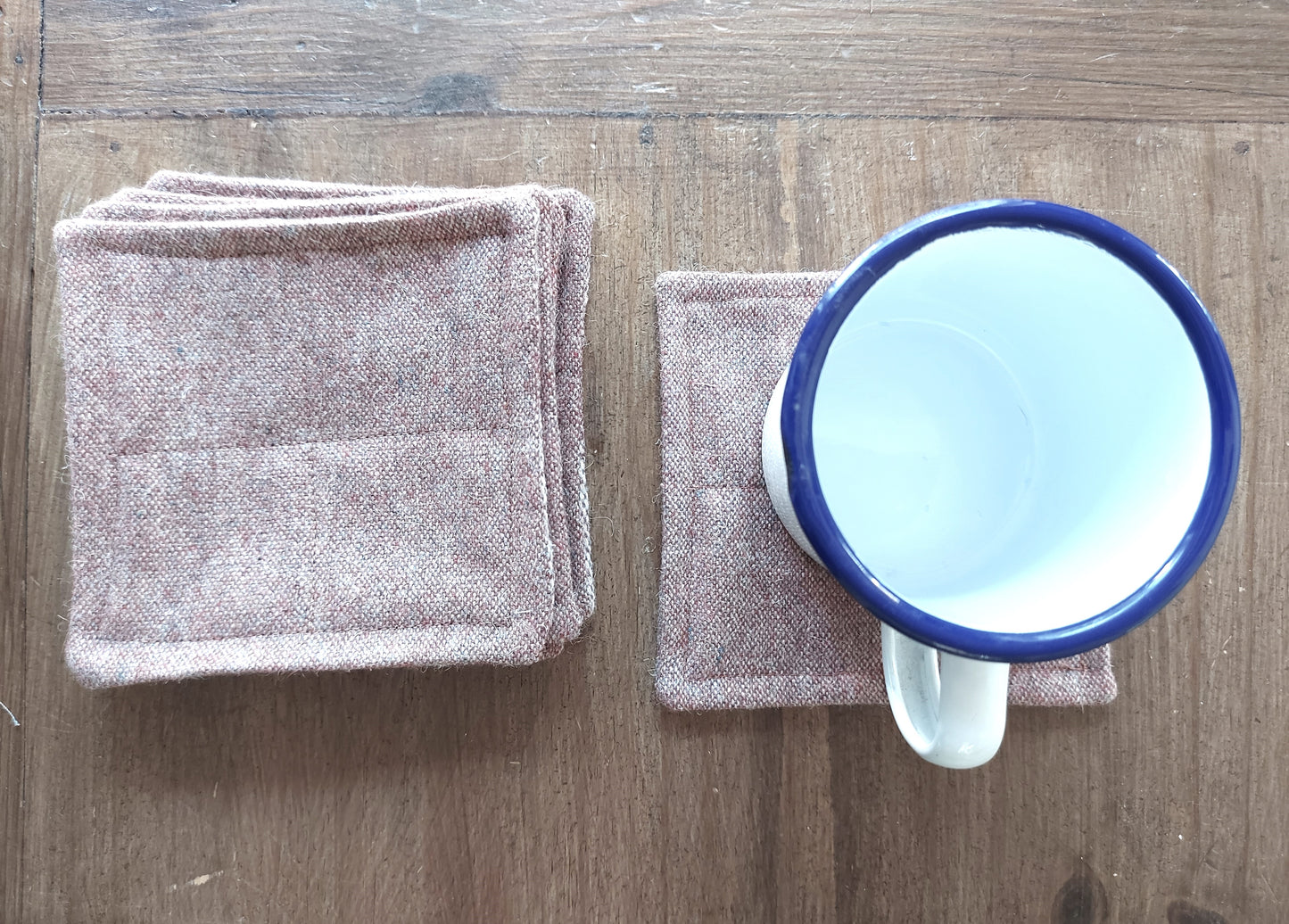 Set of 6 wool coasters