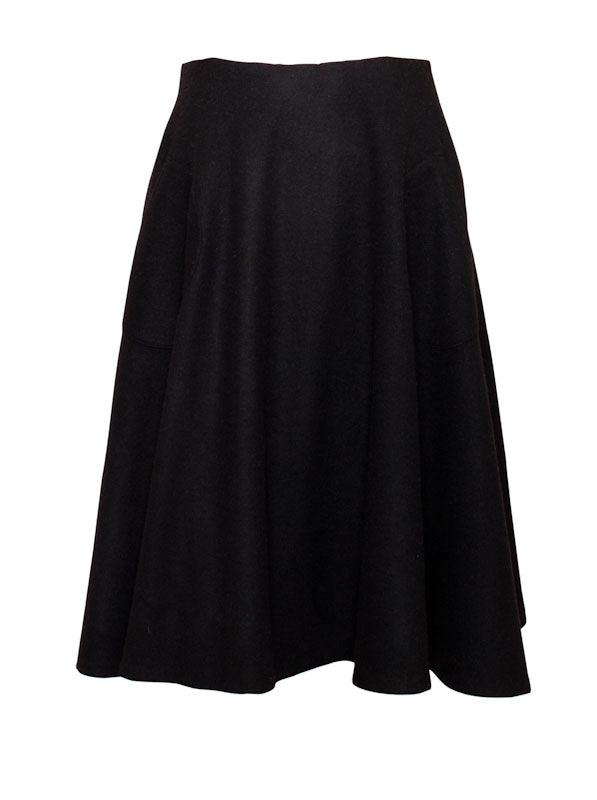 Alma - A-line wool flared skirt